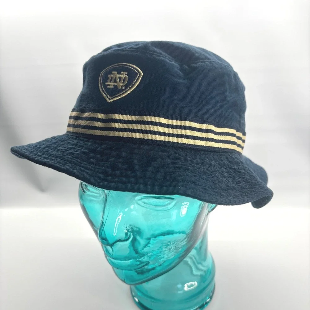 Adidas Bucket Hat Unisex S/M Navy Blue Notre Dame Fighting Irish‎ NCAA Striped